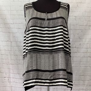 George Black and White Striped Tank Top